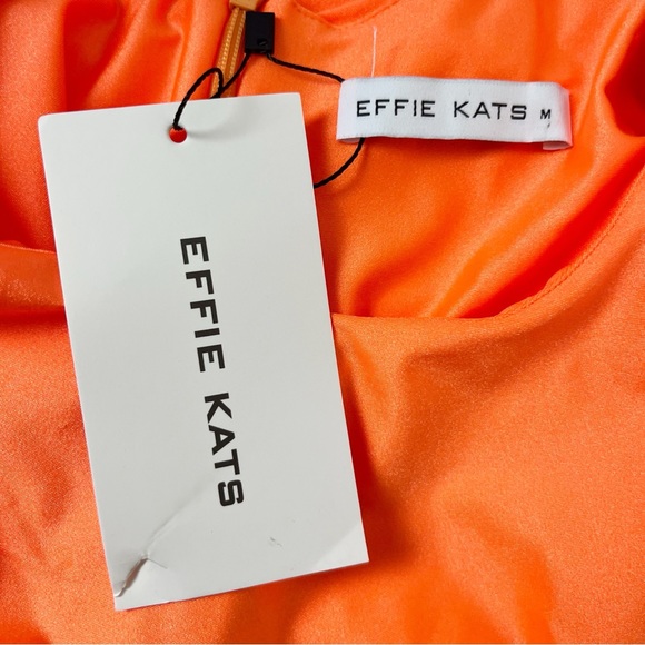 Effie Kats Anadi Neon Orange Mini Dress Size Medium - Picture 8 of 8